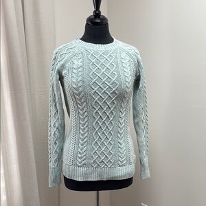 Mint Green Gap Cable Knit Crew Neck Sweater size XS